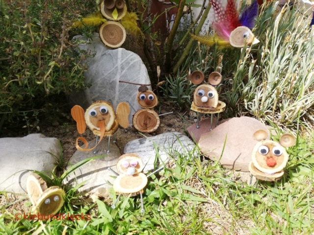 Tiere aus Holzscheiben