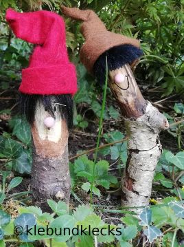 Holzwichtel aus Stecken und Filz