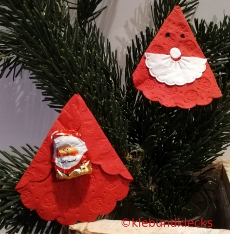 Weihnachtsmann aus Papieruntersetzer