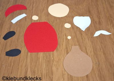 Teile um einen Weihnachtsmann zu basteln