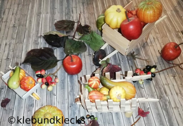 selbstgebastelte Scheibtruhe