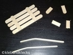 Material für Schlitten aus Holzstäbchen
