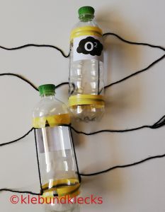 selbstgebastelte Sauerstoffflaschen für Feuerwehrparty