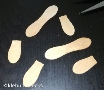 zerschnittene Holzstäbchen