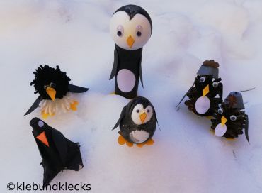 gebastelte Pinguine