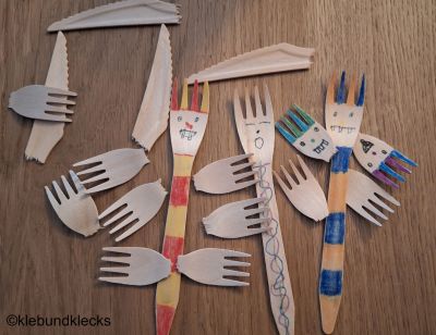 Halloweenmonster aus Holz-Besteck
