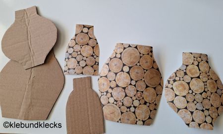 Vasenmotive auf Holzoptikpapier übertragen