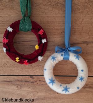 Türkranz aus Styroporring und Wolle