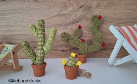 Kakteen aus Strickschläuchen