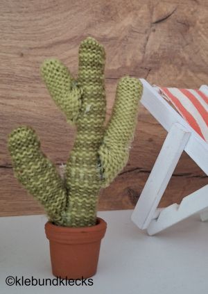 Wüsten-Kaktus aus Strickschlauch