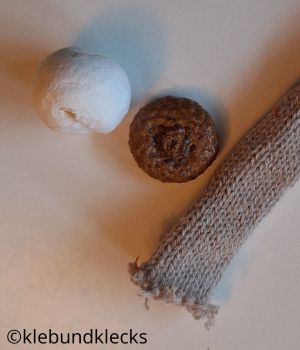 Eichelkappe, Kugel und Strickschlauch